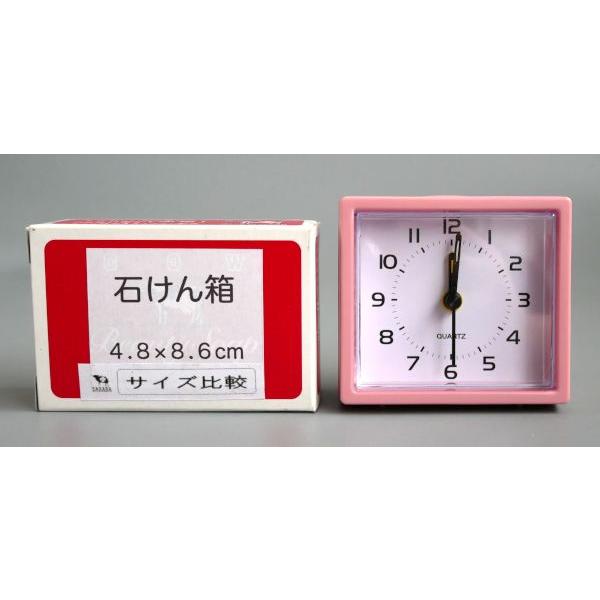目覚まし時計 SQ-B color 7.2×6.7×3.9cm ［色指定不可］ : 100円雑貨