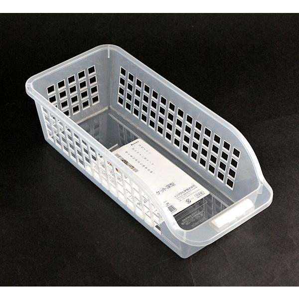 バスケット 深型 冷蔵庫用 13.6×30×高さ9cm クリアー (100円ショップ 