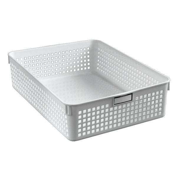 ネームバスケット A4サイズ収納可 ホワイト 24.4×33.2×高さ8.7cm : 100