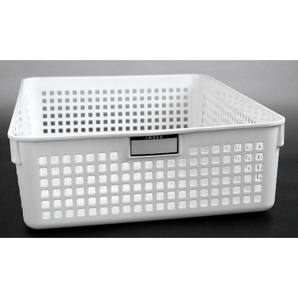 ネームバスケット A4サイズ収納可 ホワイト 24.4×33.2×高さ8.7cm : 100