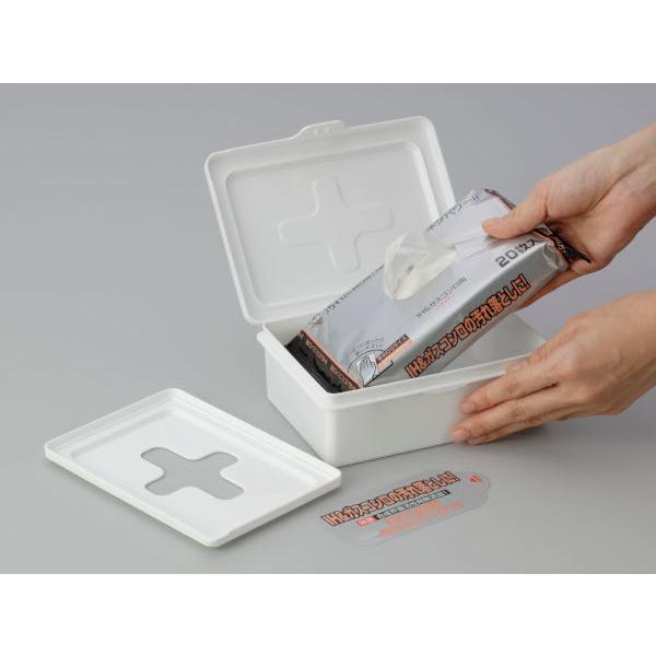 ウェットシートボックス L ホワイト 17.2×12.9×高さ6.6cm : 100円雑貨