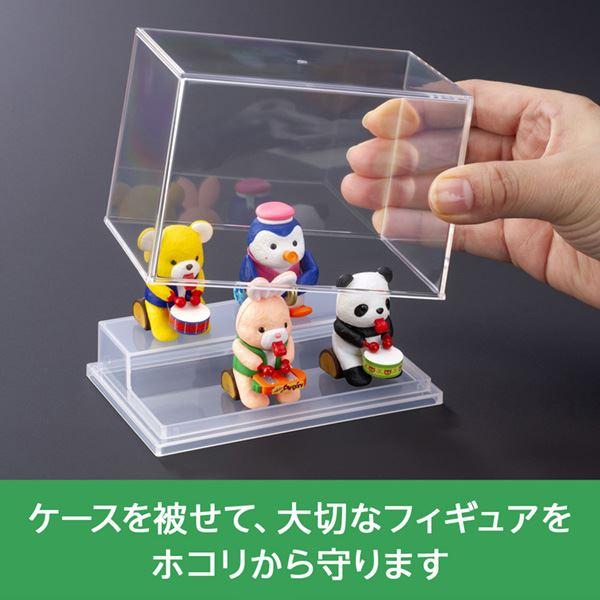 ミニフィギュアディスプレイケース クリアー 11.9×7.8×高さ8.3cm (100 ディズニーミニチュアセット(ショーケース、フィギュア2点)未使用