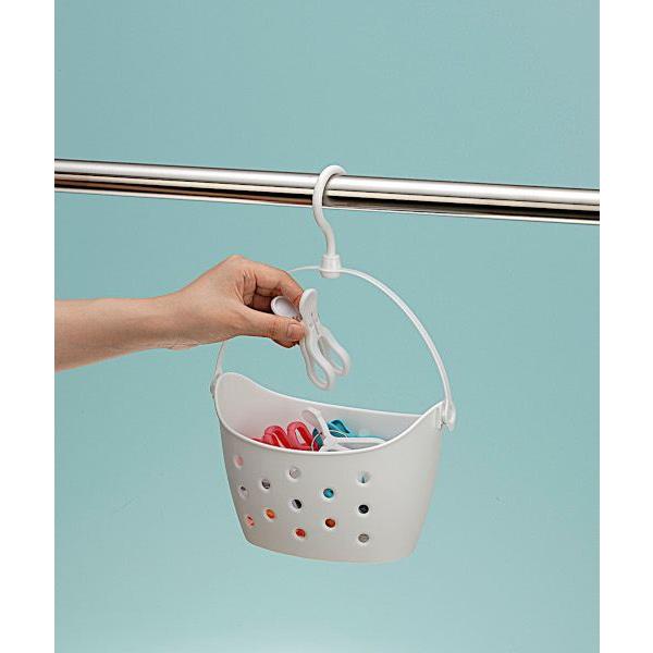 1個100円バスケット☆ ピンチバスケット ワイド ホワイト 22.6×14.9×高さ32.2cm (100円