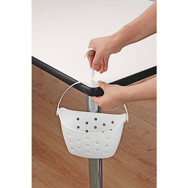 ピンチバスケット ワイド ホワイト 22.6×14.9×高さ32.2cm (100円