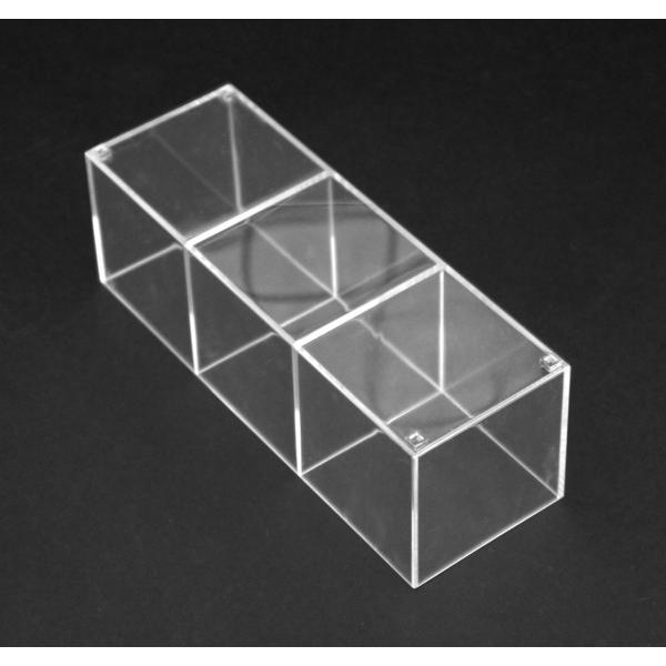 小物入れ 仕切り付(3マス) 17.9×6.1×高さ6.1cm クリアー (100円