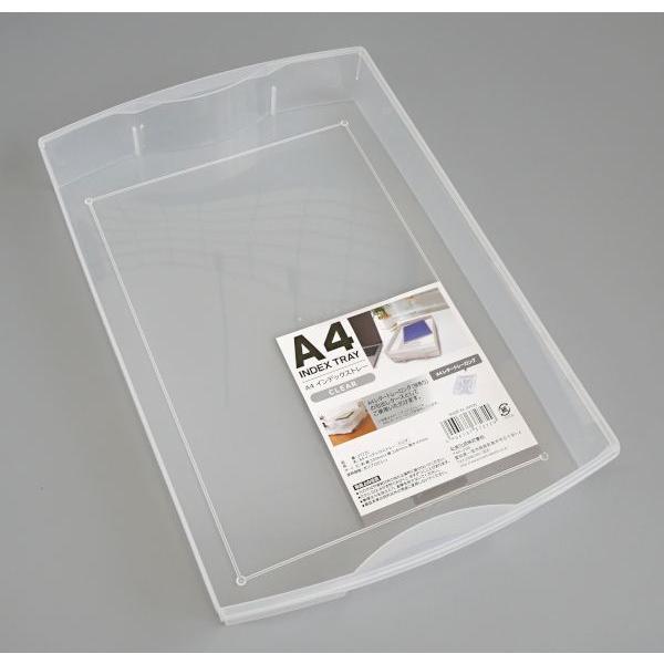 A4インデックストレー クリア 33.5×22×高さ4.7cm : 100円雑貨&日用品卸