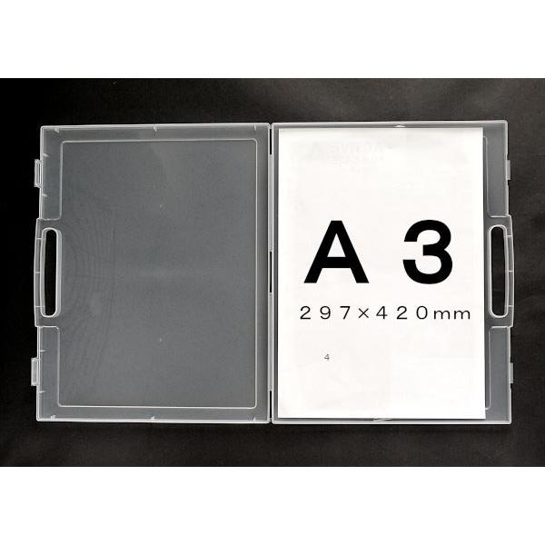 A3アクティブファイルケース 35型 クリア 43.3×34.7×厚さ3.5cm : 100円