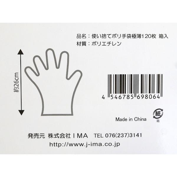 使い捨てポリ手袋 極薄タイプ 左右両用 120枚入 (100円ショップ 100円