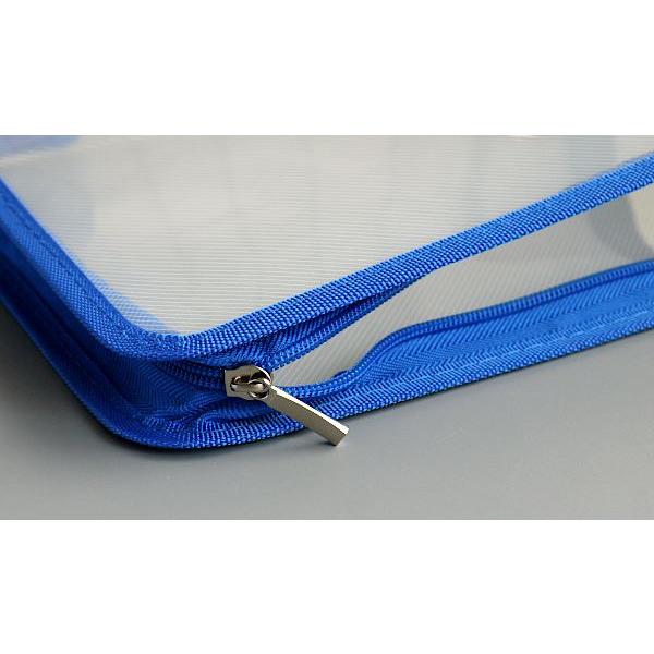 A4ファスナーファイルケース 青 32.5×23×マチ3cm : 100円雑貨&日用品卸