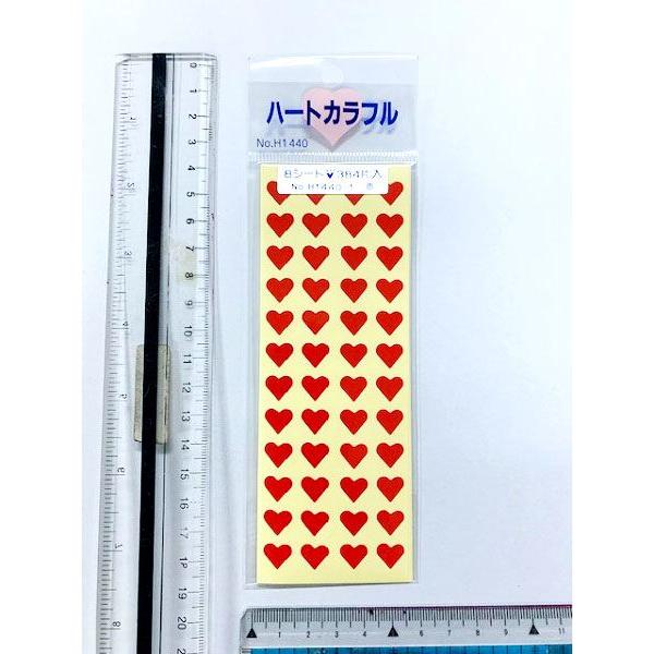 ハートカラフルシール 金/赤 384片入 ［色指定不可］ (100円ショップ