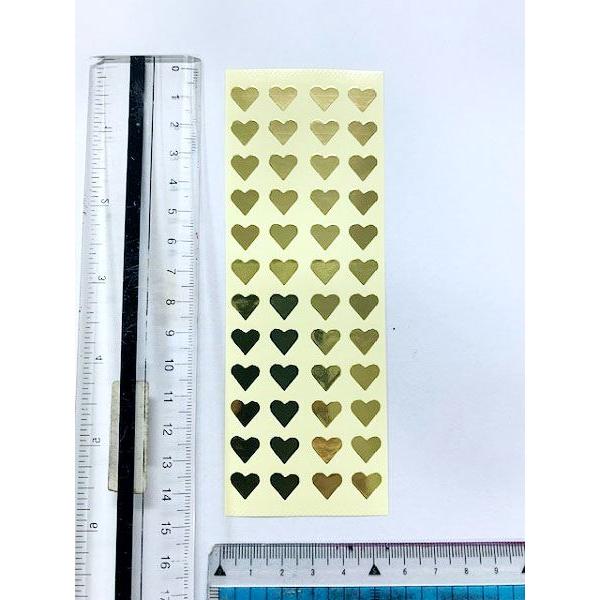 ハートカラフルシール 金/赤 384片入 ［色指定不可］ (100円ショップ