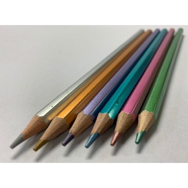 メタリック色鉛筆 6色入 (100円ショップ 100円均一 100均一 100均