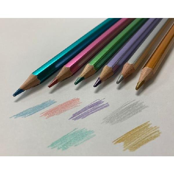 メタリック色鉛筆 6色入 (100円ショップ 100円均一 100均一 100均