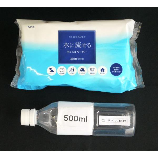 水に流せるティッシュペーパー ソフトパック 440枚(200組)入 : 100円