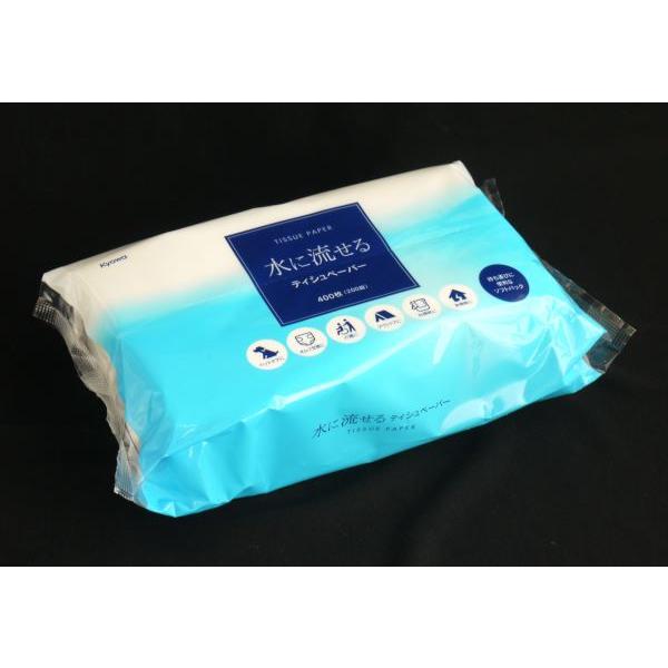 水に流せるティッシュペーパー ソフトパック 440枚(200組)入 : 100円