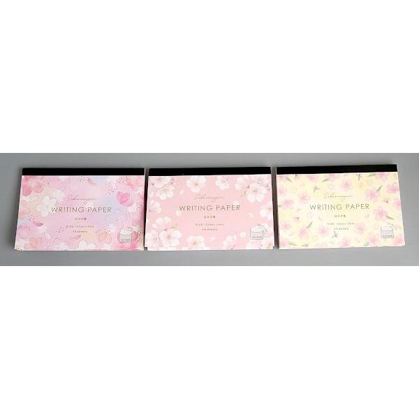 はがき箋 桜巡り SE 10×14.8cm 45枚 ［色柄指定不可］ (100円ショップ