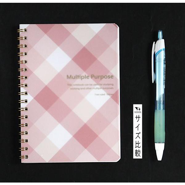 ツインリングノート チェック A6サイズ 60枚 ［色指定不可］ (100円