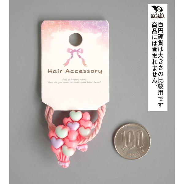 ヘアゴム バルーンハート 2個入 ［色指定不可］ (100円ショップ 100円