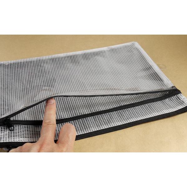 Wファスナーポーチ A4サイズ収納可 23.5×34cm ［色指定不可］ : 100円