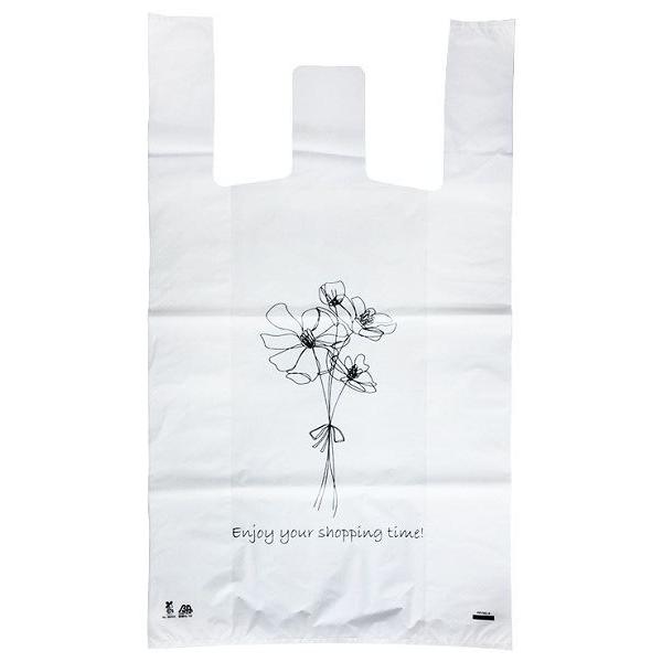 取手付ポリ袋 ドライフラワー柄 35×60×マチ16cm 12枚入 (100円ショップ