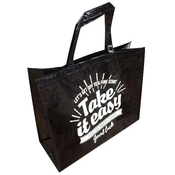 新品未使用 トートバッグ ロゴデザイン ブラック トートバッグ ブラックロゴ 48×40×マチ20cm ［色指定不可］ : 100円