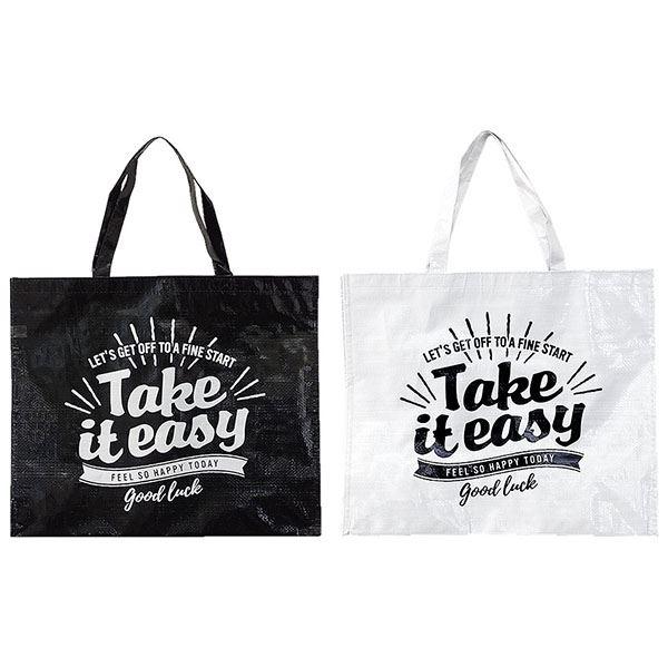 トートバッグ ブラックロゴ 48×40×マチ20cm ［色指定不可］ : 100円