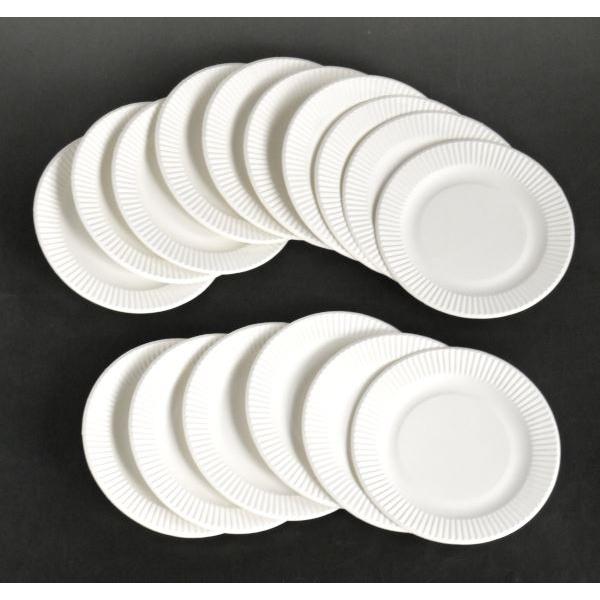 紙皿 ホワイト 直径15cm 16枚入 (100円ショップ 100円均一 100均一 100