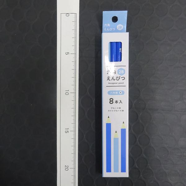六角えんぴつ 2B ブルー/ライトブルー 8本入 (100円ショップ 100円均一