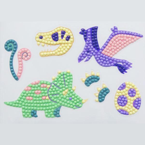 つくろう！ビーズアートシール 恐竜 ［柄指定不可］ (100円ショップ