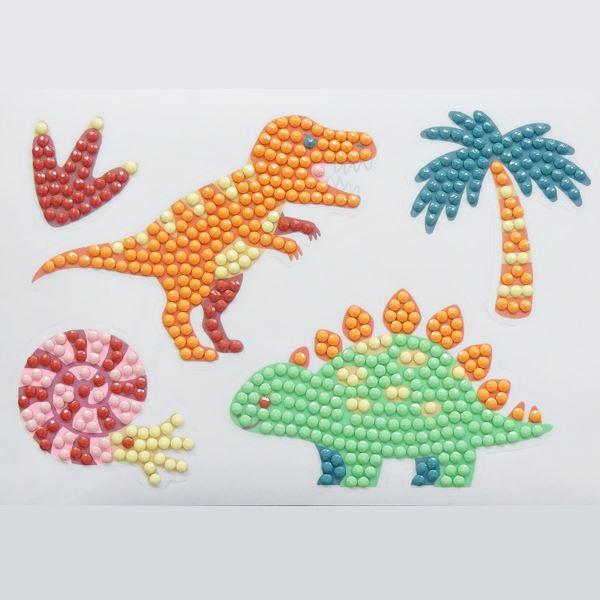 つくろう！ビーズアートシール 恐竜 ［柄指定不可］ (100円ショップ