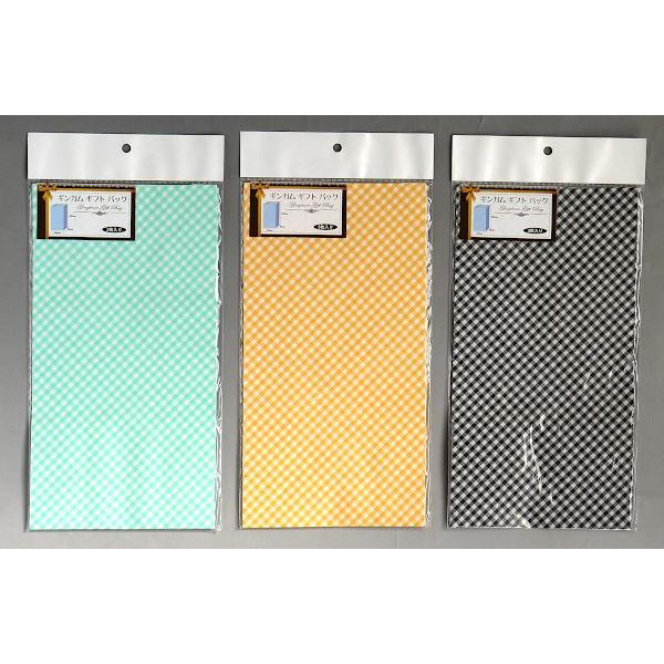 ギフトバッグ ギンガムチェック柄 30×16×マチ9cm 3枚入 ［色指定不可