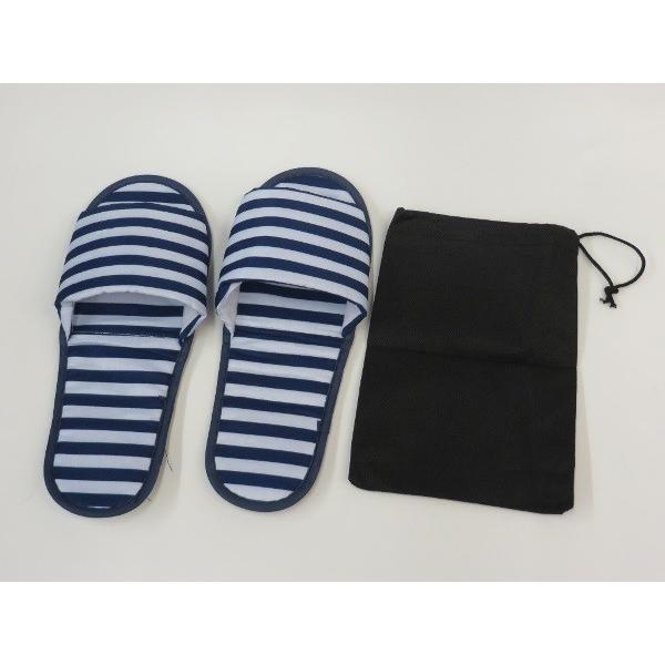 携帯スリッパ ｌサイズ ２８ｃｍ ボーダー柄 収納袋付 色指定不可 2okz 100円雑貨 日用品卸 Bababa 通販 Yahoo ショッピング