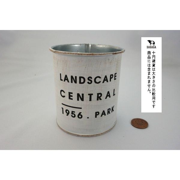 ペイントされた古いブリキの円筒形容器 ポットスタンド アンティーク ペイントされた古いブリキの円筒形容器 ポットスタンド アンティーク