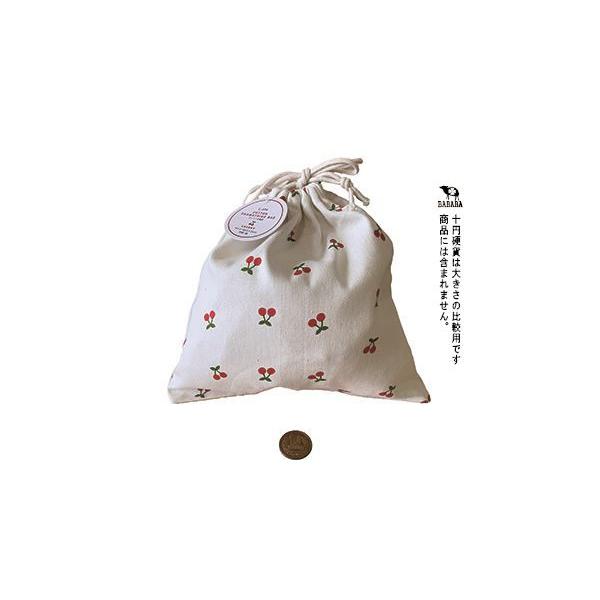 コットン巾着袋 チェリー 25×25cm ［色柄指定不可］ (100円ショップ