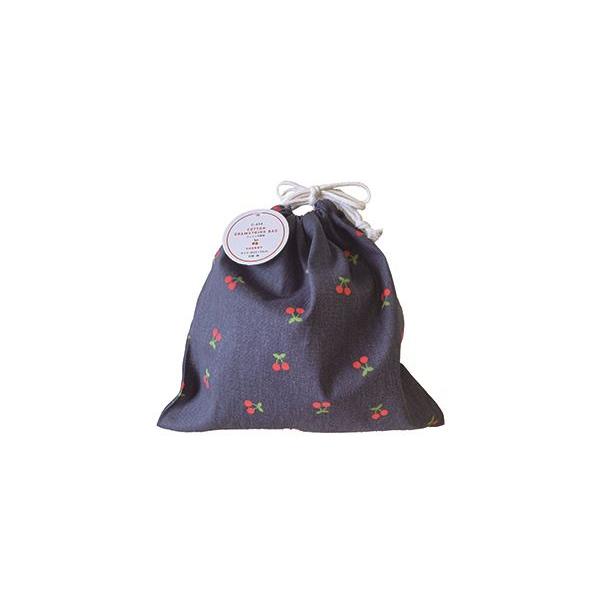 コットン巾着袋 チェリー 25×25cm ［色柄指定不可］ (100円ショップ