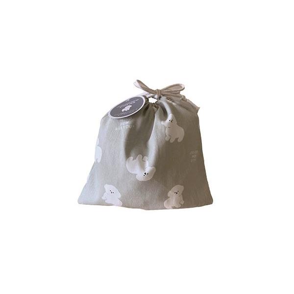 コットン巾着袋 ビションフリーゼ 23×23cm ［色柄指定不可］ (100円