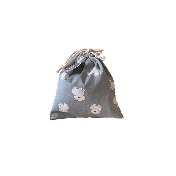 コットン巾着袋 ビションフリーゼ 23×23cm ［色柄指定不可］ (100円
