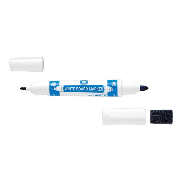 ホワイトボードマーカー 青 ツインタイプ 細字1.0mm/太字3.0mm (100円 