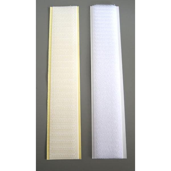 面ファスナー 貼付タイプ 白 2.5×15cm (100円ショップ 100円均一 100