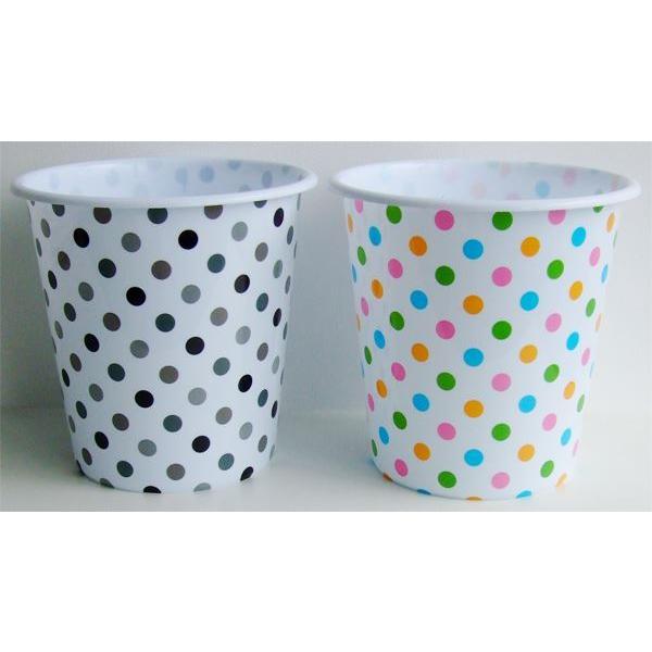 ゴミ箱 TRASH BASKET 水玉柄 直径22.7×高さ21.5cm ［色指定不可