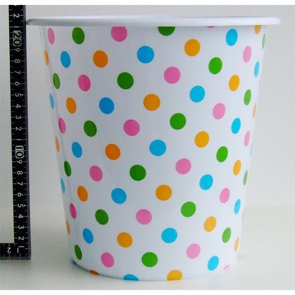ゴミ箱 TRASH BASKET 水玉柄 直径22.7×高さ21.5cm ［色指定不可
