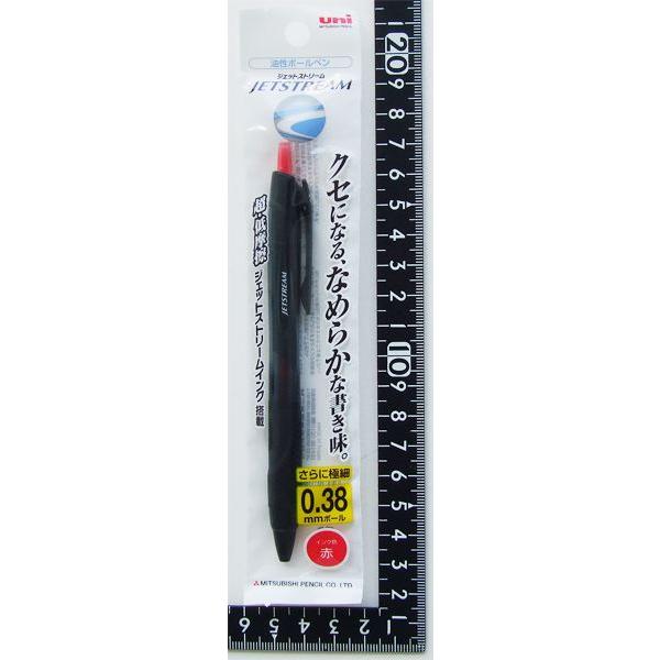 油性ボールペン ジェットストリーム ボール径0.38mm 赤 : 100円雑貨