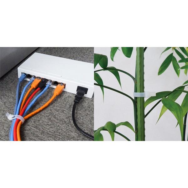 結束バンド L(長さ25cm) 再使用可能 約10本入 白 (100円ショップ 100