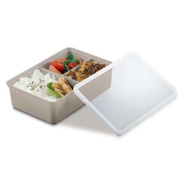 仕切り付き保存容器3 グレー : 100円雑貨&日用品卸-BABABA - 通販