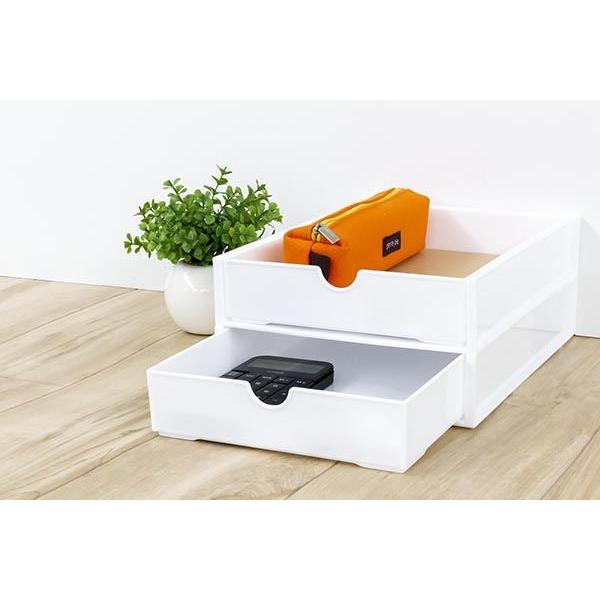 (専用商品)ホワイト収納ラック 引き出し付き A5引き出しラック ホワイト 23×17.4×高さ4.7cm : 100円雑貨&日用品卸