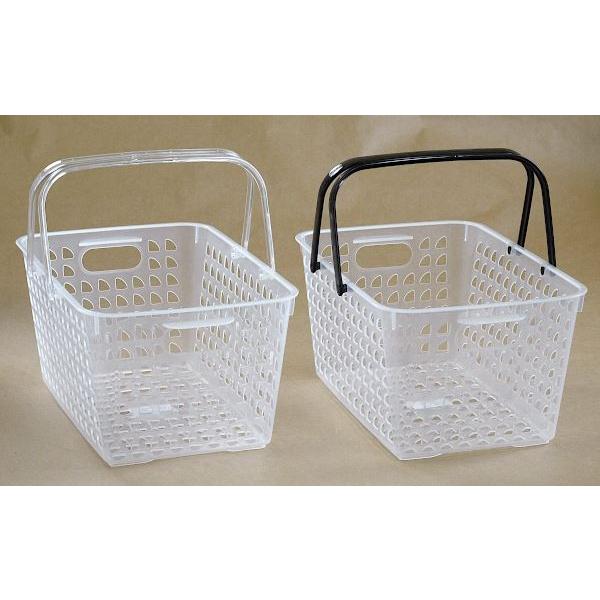 持ち手付きカゴ aカラーバスケット 持ち手付 27.7×19.4×高さ13.6cm ［色指定不可