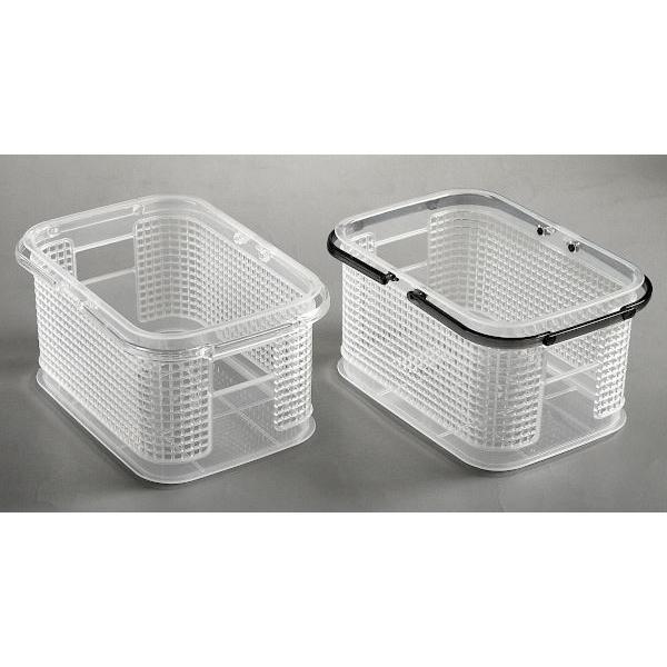 カラーバスケット 持ち手付 19.4×13.7×高さ10.5cm ［色指定不可］ (100