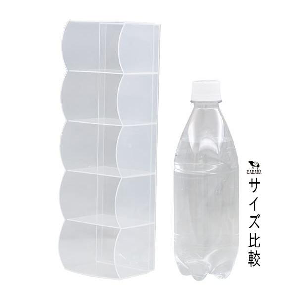 衣類小物収納ボックス 5分割 クリア 8.2×27.1×高さ6.9cm : 100円雑貨