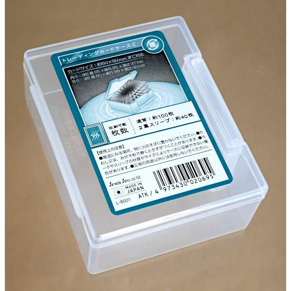 トレーディングカードケース 100枚収納可 クリア 8×9.9×高さ4cm (100円