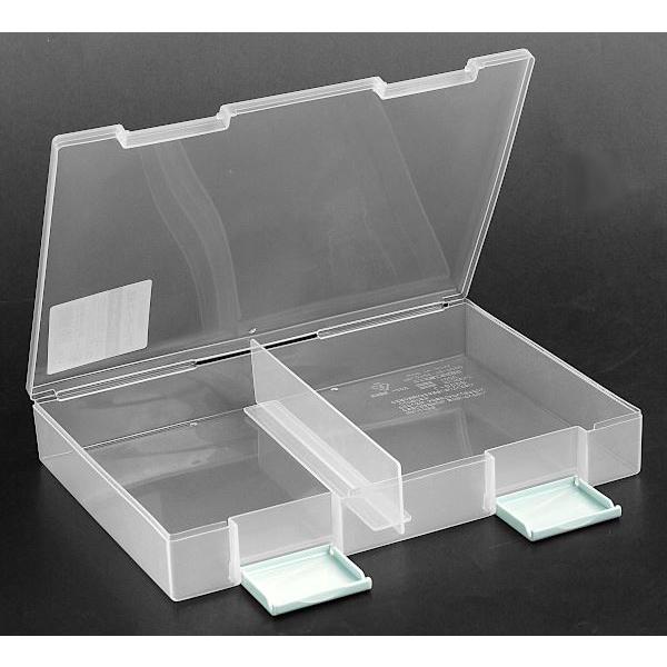 フリーケース A5サイズ収納可 クリア 仕切り付 16.7×24.1×高さ3.9cm
